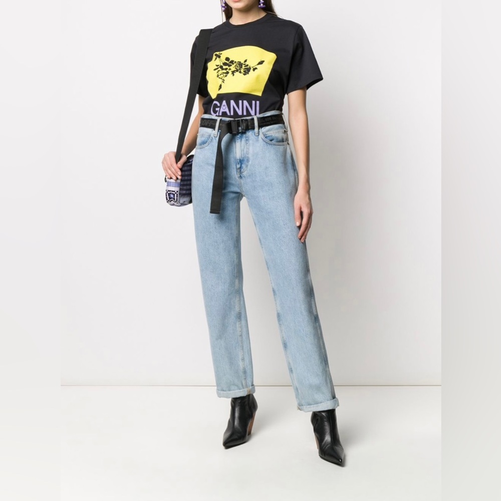 GANNI Floral Print T-Shirt - Size Small